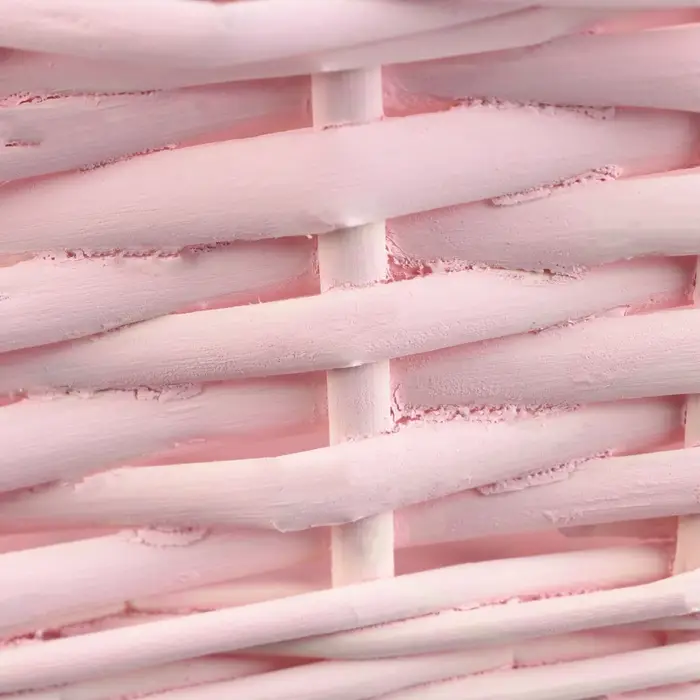 Корзина плетеная, 26х21х8х13х32 см, розовый, ива