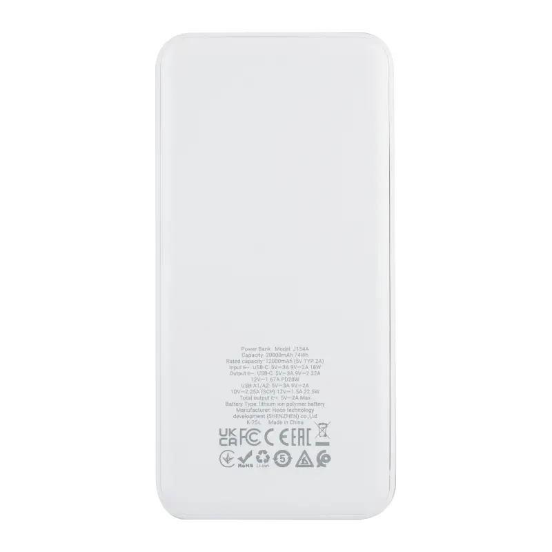 Внешний аккумулятор 20000 mAh J154A HOCO белый
