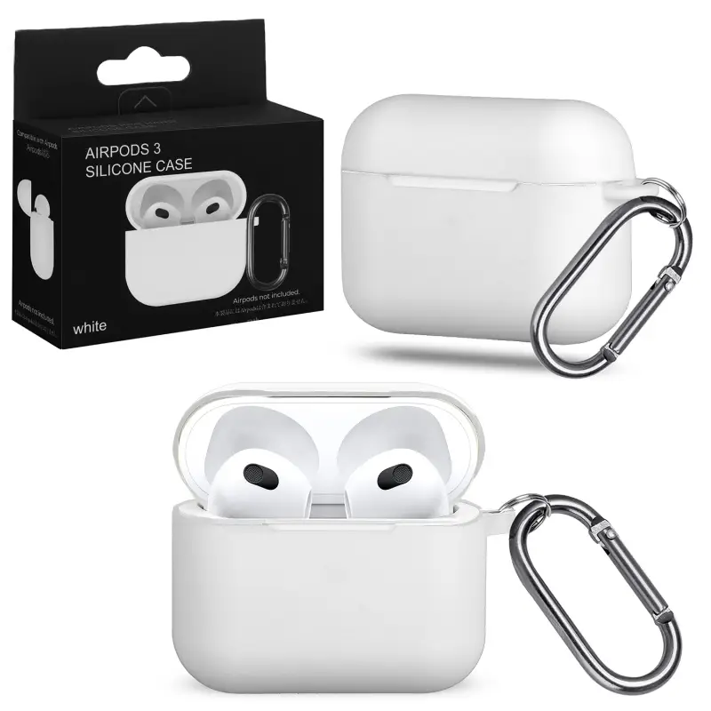 Чехол для AirPods 3 с карабином №11 White