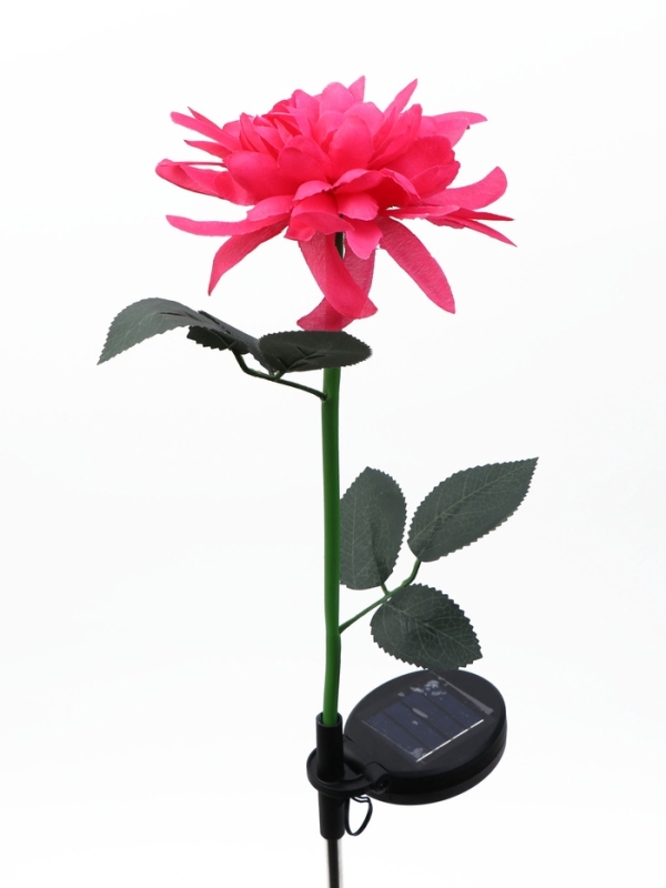 Штекер с подсветкой  Штекер с подсветкой "Цветок" красный, 14х9см/70см, теплое свечение