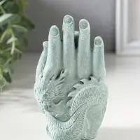 Сувенир полистоун "Хотей и рука с драконом" зелёный 6,5х7х12,5 см