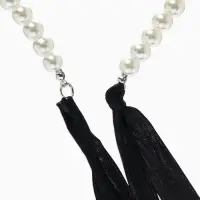 Бусы &laquo;Бантик&raquo;, жемчужины с завязкой, L= 40 см, черный, белый