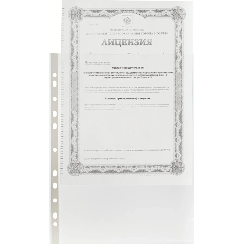 Файл-вкладыш перфорированная А4 100шт, гладкая Элементари 0,025 мм