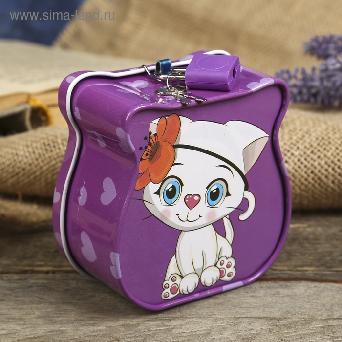 Копилка металл Копилка металл "Милый котёнок" МИКС 8,5х9х4,5 см