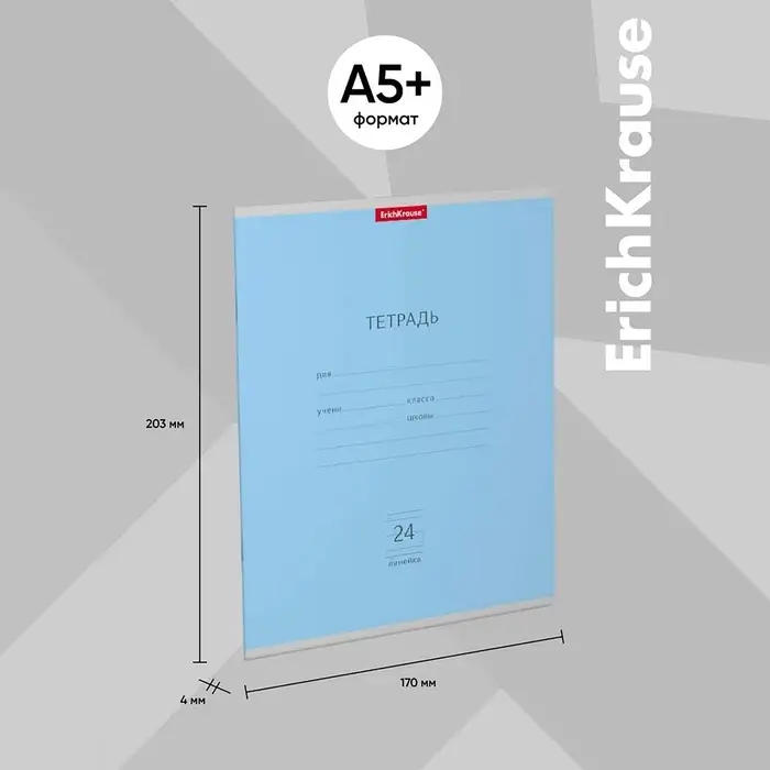Тетрадь 24 листа в линейку, ErichKrause «Классика», обложка мелованный картон, МИКС