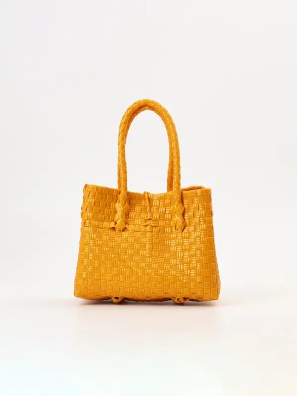 Сумка плетёная пластиковая, 23&times;11&times;30 см, жёлтая