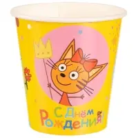 Стаканы  "Три Кота, Яркий праздник" 6 шт.(250 мл)