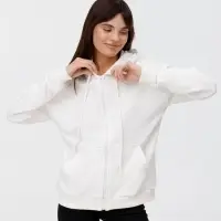 Толстовка унисекс оверсайз на молнии Zippy Terry, белая, размер XL/XXL