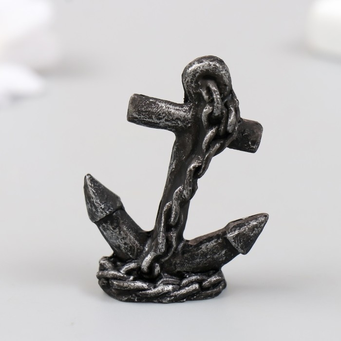 Фигурка для флорариума полистоун  Фигурка для флорариума полистоун "Якорь с цепью" 4х1,5х5 см