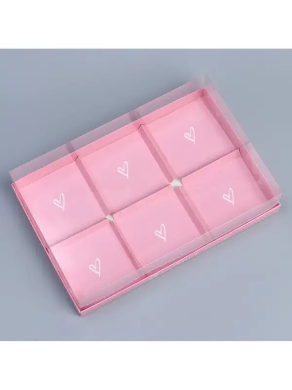 Коробка кондитерская для муссовых пирожных &laquo;Сердечки&raquo;, 27&times;17.8&times;6.5 см