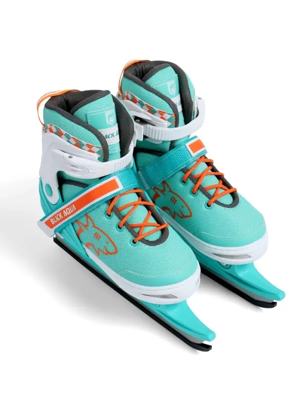 Коньки раздвижные BlackAqua, р. 35-38, для фитнеса, мятные, оранжевые Коньки раздвижные BlackAqua, р. 35-38, для фитнеса, мятные, оранжевые
