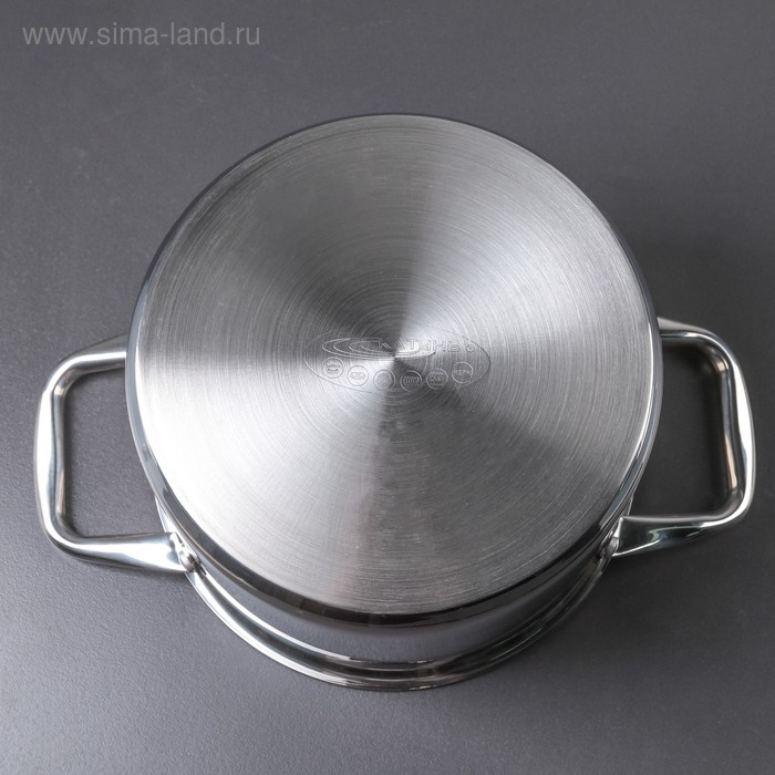 Кастрюля «Титан», 6,4 л, d=22 см, h=17 см, капсульное дно, металлическая крышка, индукция, Кастрюля «Титан», 6,4 л, d=22 см, h=17 см, капсульное дно, металлическая крышка, индукция,