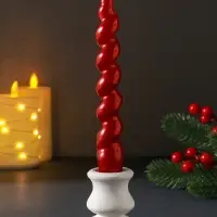 Свеча витая LUXURY, 25×170 мм, лакированная, красная Свеча витая LUXURY, 25×170 мм, лакированная, красная