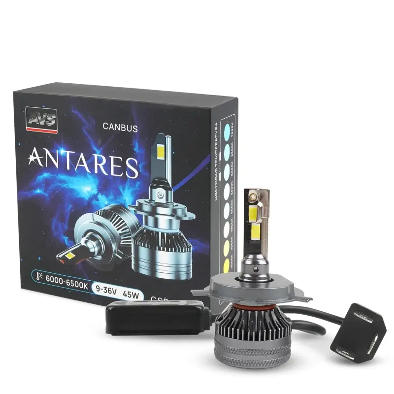 Светодиодная лампа AVS Antares H4/Н19, 9-36V, 45W, 2 шт.
