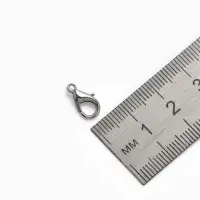 Замок карабин, 10 шт. 12&times;7 мм, цвет серебро
