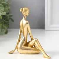 Сувенир полистоун "Девушка-йогиня - нагота" золото 5,5х12,2х10,8 см