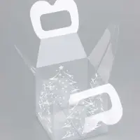 Коробка подарочная новогодняя складная ПВХ &laquo;Ёлочка&raquo; 7&times;7&times;7 см