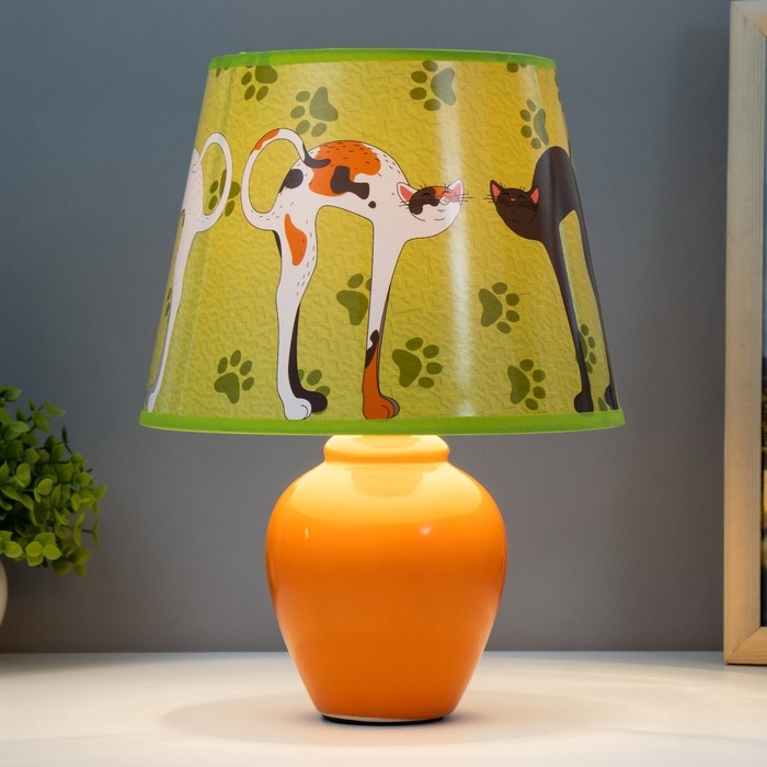 Настольная лампа "Котики" Е14 15Вт оранжевый RISALUX