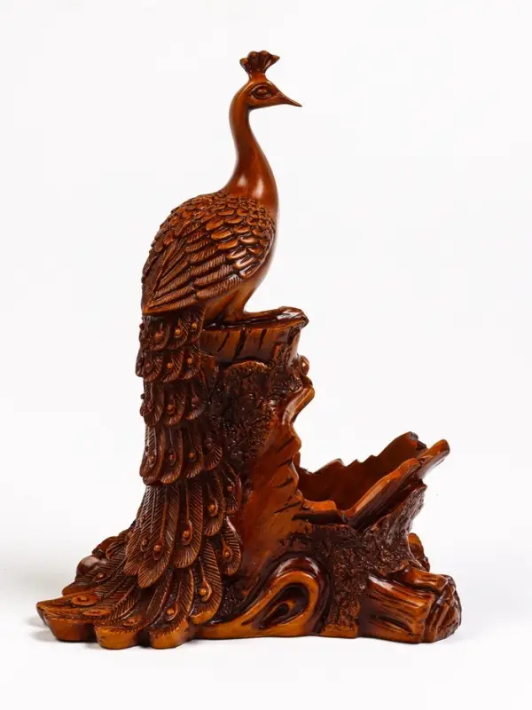 Подставка под бутылку TAKE IT EASY &laquo;Павлин&raquo;, полистоун под дерево, 23&times;15&times;33 см