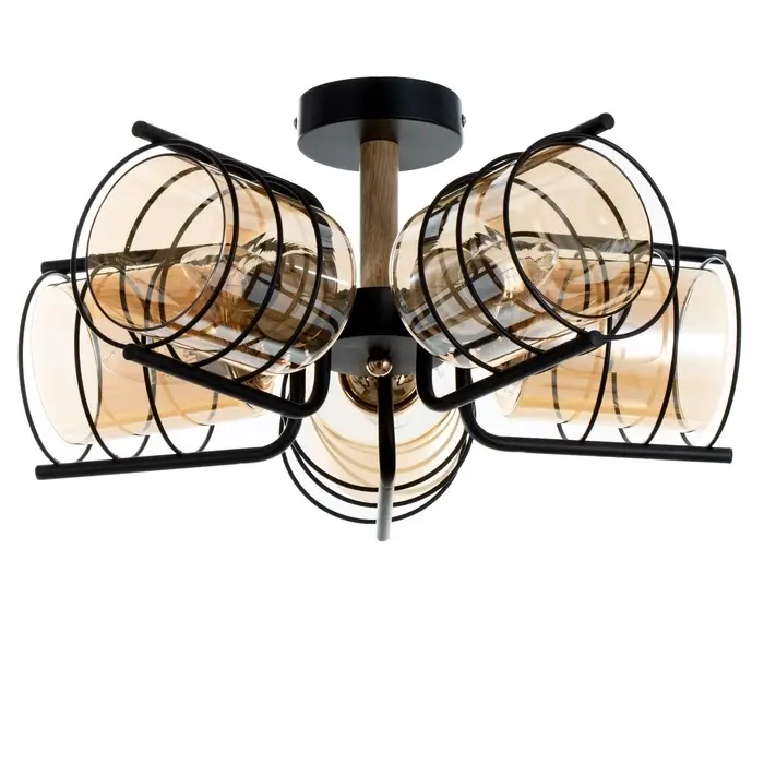 Светильник потолочный BayerLux &laquo;Моана&raquo;, Е27, 5&times;40 Вт, 43&times;14&times;21 см, чёрный