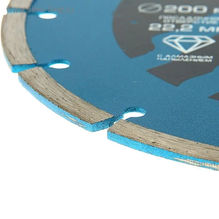 Диск алмазный отрезной ТУНДРА, сегментный, сухой рез, 200&times;22 мм