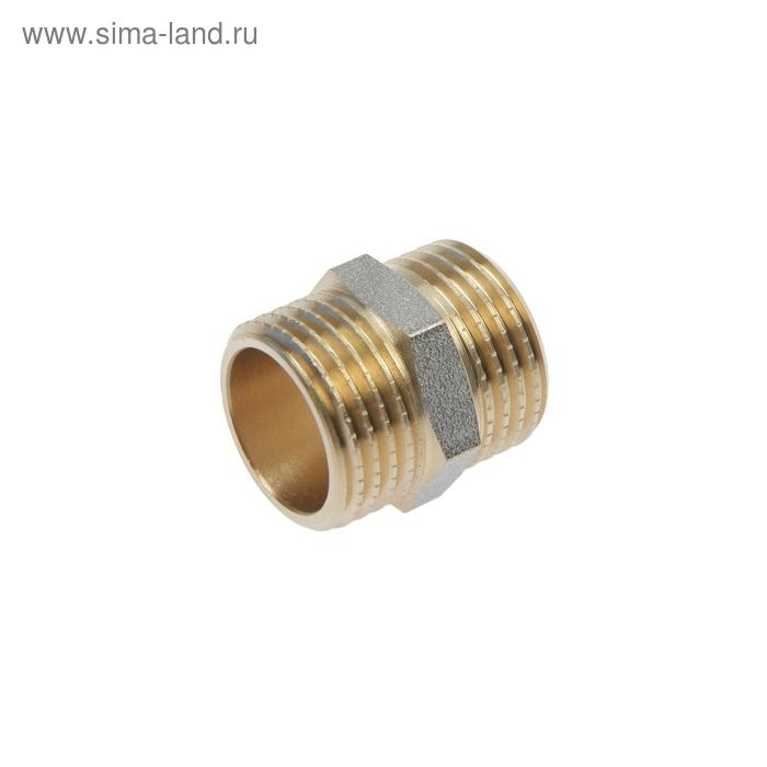 Ниппель Ниппель "CTM", 1/2", наружная резьба, никелированная латунь