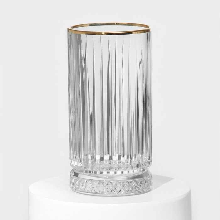 Набор стеклянных стаканов Elysia, 445 мл, 4 шт, с золотой каймой Набор стеклянных стаканов Elysia, 445 мл, 4 шт, с золотой каймой