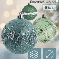 Ёлочные шары набор 6 шт. &laquo;Комета&raquo;, d=8 см, орбита