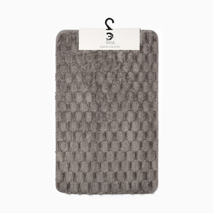 Коврик для ванной Этель «Ромбы», цв. светло-серый, 50х80 см Коврик для ванной Этель «Ромбы», цв. светло-серый, 50х80 см