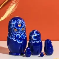 Матрёшка дерево &laquo;Клава&raquo;, голубое платье, 5-кукольная, 10.5-11.5 см