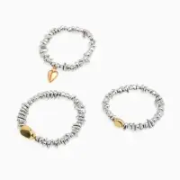 Браслет 3 нити "Каменнное сердце", цвет золотисто-серебристый Браслет 3 нити "Каменнное сердце", цвет золотисто-серебристый