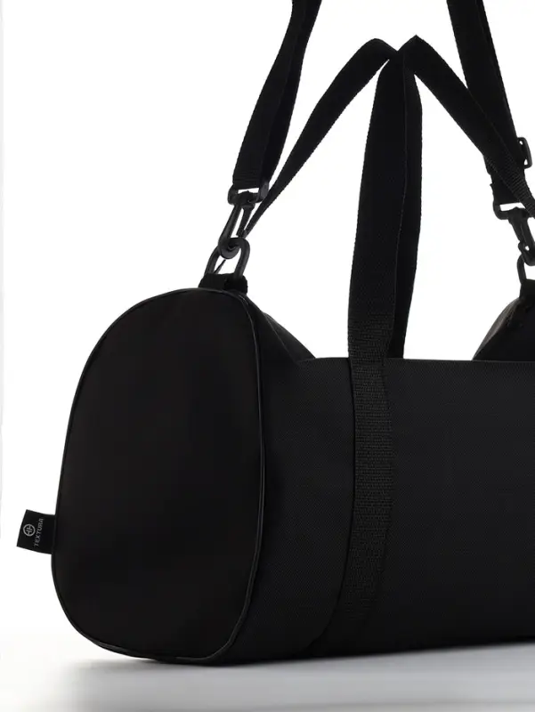 Сумка спортивная TEXTURA на молнии с подкладкой, длинный ремень, маленький размер, чёрная