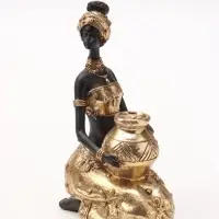 Фигура декоративная &laquo;Африканка в золотом наряде&raquo;, 9&times;6&times;15 см