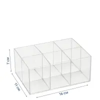 Подставка для ручек и карандашей 6 ячеек, 16&times;11&times;7 см, оргстекло 1.8 мм