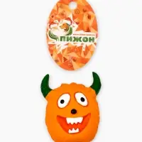 Пищащая игрушка для собак &laquo;Монстр&raquo;, 7&times;5.5 см, латекс, оранжевая