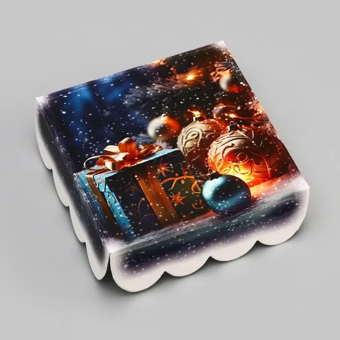 Коробка для печенья, кондитерская новогодняя упаковка, «Исполнения желаний», 9×9×3 см Коробка для печенья, кондитерская новогодняя упаковка, «Исполнения желаний», 9×9×3 см