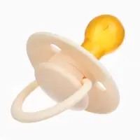 Соски-пустышки, от 6 мес., латекс, классические, в контейнере, набор из 2 шт., айвори/зелёный, M&B