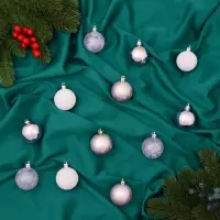 Ёлочные игрушки &laquo;Морозная ночь&raquo;, шары новогодние, d=5 см, набор 12 шт., сиреневый