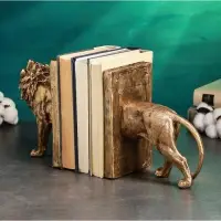 Держатель - подставка для книг "ЛЕВ" набор 2шт, бронза, 19,5х33см