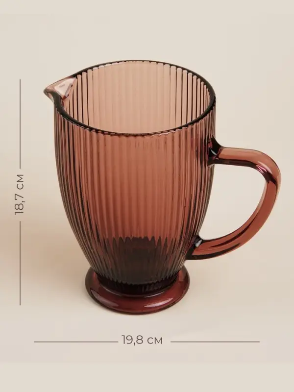 Кувшин SL Home &laquo;Модерн&raquo;, 1.2 л, 19.5&times;13&times;18.5 см, стекло, розовый