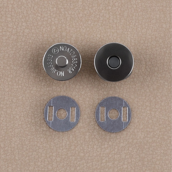 Набор для создания сумки, 4 предмета, кольцо-карабин - 2 шт, цепочка, кнопка магнитная, цвет серебряный