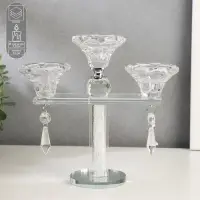 Стеклянный подсвечник на 3 свечи &laquo;Цветочные бутоны&raquo;, 18&times;19.5&times;7 см