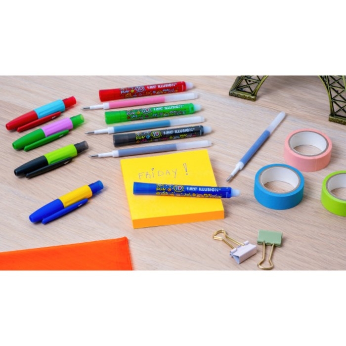 Ручка гелевая стираемая BIC Gelocity Illusion, узел 0.7 мм, чернила чёрные, цена за 1 шт Ручка гелевая стираемая BIC Gelocity Illusion, узел 0.7 мм, чернила чёрные, цена за 1 шт