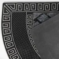 Коврик придверный полукруглый Доляна &laquo;Меандр&raquo;, 44&times;74 см, серебряный