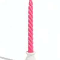 Свеча витая, 2.3&times;24.5 см, 5 ч, 50 г, тёмно-розовая