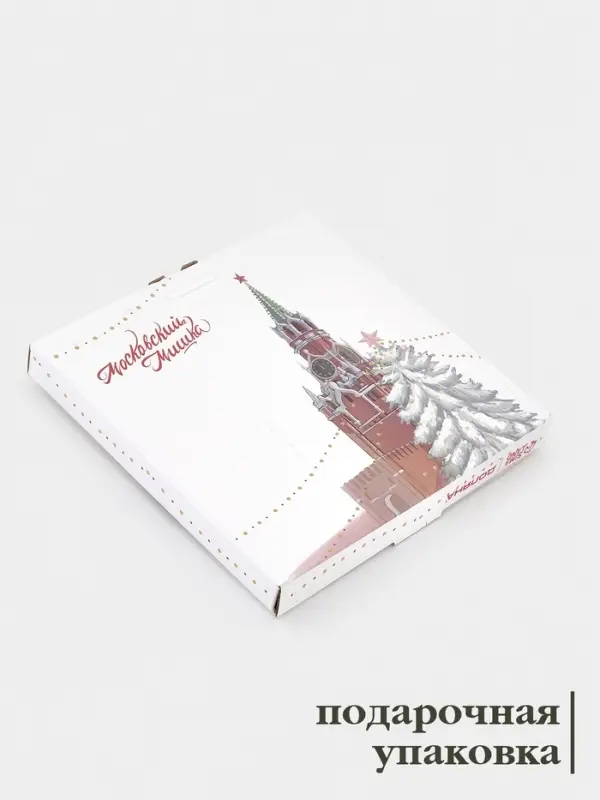 Тарелка новогодняя Доляна &laquo;Московский мишка&raquo;, d=19 см, стекло