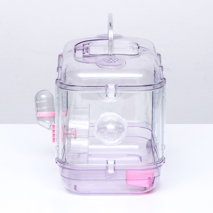 Клетка для грызунов с наполнением, 32 х 21 х 25 см, розовая Клетка для грызунов с наполнением, 32 х 21 х 25 см, розовая