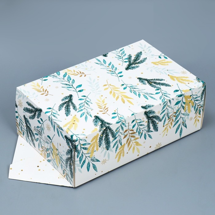Коробка - конфета подарочная новогодняя складная «Акварельный новый год», 18 х 28 х 10 см, Новый год Коробка - конфета подарочная новогодняя складная «Акварельный новый год», 18 х 28 х 10 см, Новый год