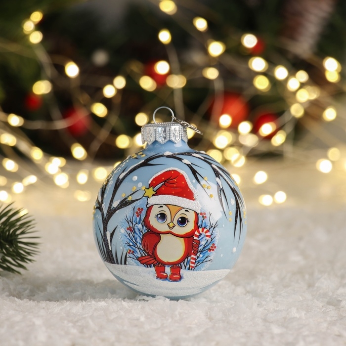 Шар "Совенок с карамелькой", 80 мм., в подарочной упаковке