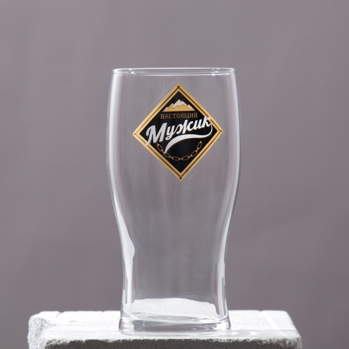 Бокал для пива "Настоящий мужик" горы, 570 мл